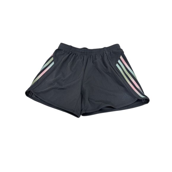 Adidas Stripe Grey Mesh Girls’ Shorts XL US 16 Regular  MulticolorTriple Stripe - Picture 4 of 10